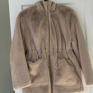 Pull&Bear Off-White Faux Fur Outerwear